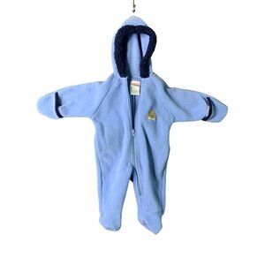 Okie Dokie Boys Infant Baby Size 0 3 Months Fleece Long Sleeve 1 Piece Hooded I